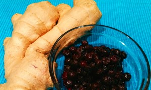 Fresh Ginger and Organic Blueberries