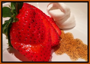 Strawberry with Vanilla Bean Paste and Vanilla whipped cream 